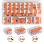 3x75pcs For 221 Electrical Connectors Wire Block Clamp Terminal Cable Reusable Mini Quick Home Wire Terminal Connector