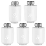 5Pcs Tuya Zigbe Smart Thermostat Radiator Valve Temperature Schedule Setting Window Open Detection Function APP Remote Voice Control Work with Alexa Google Assistance