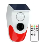 Outdoor Solar Sound Light Alarm Motion Sensor 1000mAh Battery 120 Decibels Siren Sound Alert Flash Strobe Security Alarm System