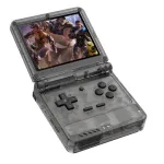Powkiddy V90S 128G 3.5-inch IPS Screen Retro Handheld Game Console Built-in 12000+ Games 3000mAh Foldable Open-Source Linux System Portable Flip Game Player Console