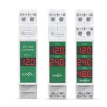 Tongou 1/2/3 Ways DIN Rail Mount Voltage Meter 11V-310V DC Mini Modular Voltmeter High Accuracy LED Digital Display Multi-Circuit Monitoring Energy Efficient Digital Voltmeter