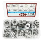 910pcs/200pcs 9 Sizes 304 Stainless Steel Flat Washers Assortment Kit M2 M2.5 M3 M4 M5 M6 M8 M10 M12 Suitable for Electronic Components