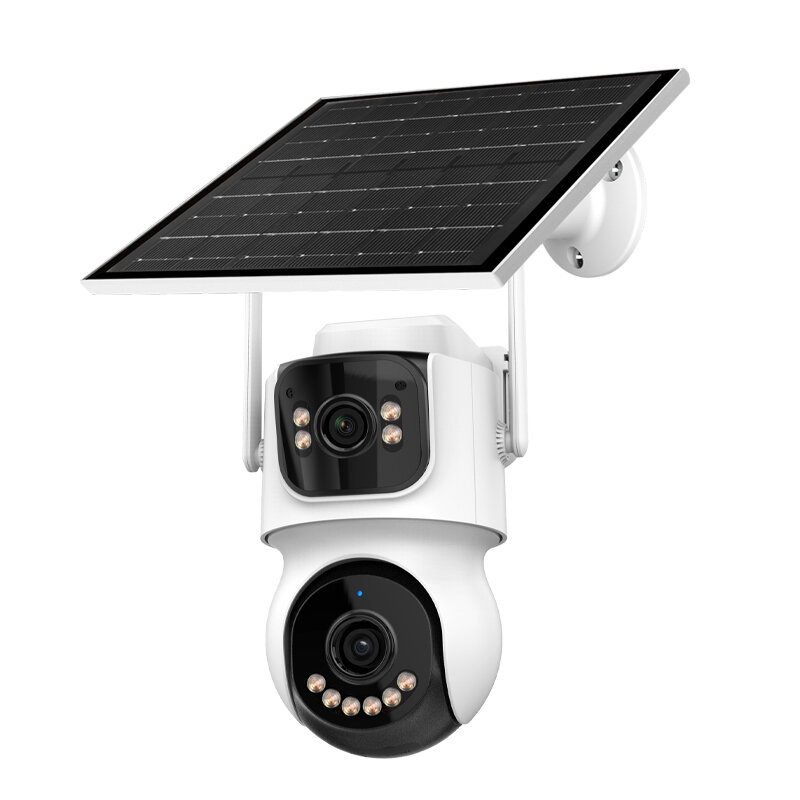 ICSEE Solar 4MP 6X Zoom WiFi IP Camera AOV Mode HD Surveillance 24/7 Recording Wireless 2MP+2MP Dual Lens Security Solar Powered Waterproof Night Vision Camera