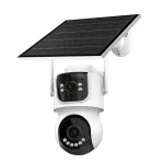 ICSEE Solar 4MP 6X Zoom WiFi IP Camera AOV Mode HD Surveillance 24/7 Recording Wireless 2MP+2MP Dual Lens Security Solar Powered Waterproof Night Vision Camera