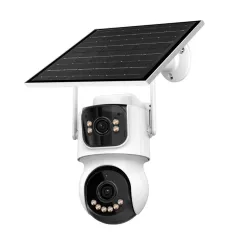 ICSEE Solar 4MP 6X Zoom WiFi IP Camera AOV Mode HD Surveillance 24/7 Recording Wireless 2MP+2MP Dual Lens Security Solar Powered Waterproof Night Vision Camera