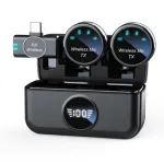S5 Wireless Microphone Magnetic Lavalier Microphone with Charging Case 2.4G DSP Noise Cancelling Microphone 24H Battery Type-C Interface Transceiver for iPhone Android YouTube TikTok