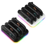 JYS JYS-NS2303 Switch2 Joy-Con 4 in 1 Charging Dock Type-C Fast Charging LED Indicators RGB Lighting Left and Right Handle Charger Stand Gaming Accessories