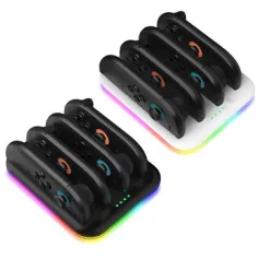 JYS JYS-NS2303 Switch2 Joy-Con 4 in 1 Charging Dock Type-C Fast Charging LED Indicators RGB Lighting Left and Right Handle Charger Stand Gaming Accessories