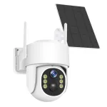 4MP HD WiFi Solar Powered Camera PTZ Night Vision PIR Human Detect Two Way Audio 7200mAh Battery Outdoors Wireless Security CCTV Camera