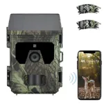 SUNTEKCAM 600 Pro 4K 36MP Solar Powered Hunting Camera bluetooth WiFi Outdoors Surveillance Camera 2 inch TFT LCD Display APP Online Viewing for Wild Life Animals