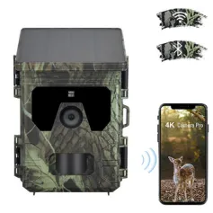 SUNTEKCAM 600 Pro 4K 36MP Solar Powered Hunting Camera bluetooth WiFi Outdoors Surveillance Camera 2 inch TFT LCD Display APP Online Viewing for Wild Life Animals