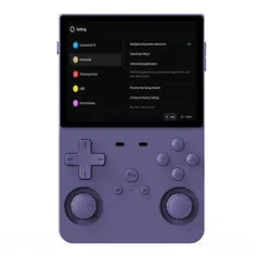 L35 128G Open Source Handheld Gaming Console 3.5-inch IPS Screen RK3326 Quad-core Built-in 20000+ Games Dual 360° Joysticks Video Game Player 3000mAh Rechargeable Built-in Speaker Support 3.5mm Stereo Earphone