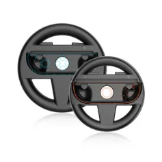 JYS JYS-NS2275 2-Pack Switch2 Mario Karts Racing Steering Wheel 1 Large 1 Small Joy-Con Wheels Ergonomic Anti-Slip Grip Convertible Detachable Grip Switch Family Gaming Accessories