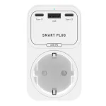 OT50 Tuya Smart WiFi GaN Fast Charger EU Socket 65W PD Charging 2 Type-C+USB-A Ports APP Remote Push Timing Function Voice Control with Alexa Google Assistant