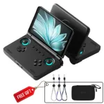 AMPOWN Retroid Pocket Flip2 8+128GB 5.5-inch AMOLED Display Handheld Gaming Console SD865 500Nits 1080p Android 13 WiFi 6 Hall Effect Joysticks Portable Folding Retro Game Console for PSP PS2 Emulation