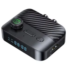 C68 bluetooth Adapter Transmitter Receiver 2 In 1 with Digital Display AUX USB TF Card Support HiFi Lossless Audio Wireless Music Streaming for TV Speaker