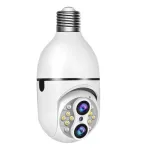 Guudgo E27 2MP+2MP WiFi Bulb Surveillance Camera Dual Lens 10X Zoom Color Night Vision Motion Detection Two-way Audio 4MP PTZ IP Baby Monitor Camera
