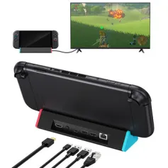 For Switch2 Charging Station NS2 Docking Station with 4K HD2.1 PD100W USB3.0 1000M Ethernet Port Supports TV Output TNS-17889