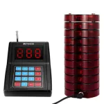 Retekess TD165 1-to-10 Vibrator Restaurant Pager System CoastersBeeper Buzzer Bell Receivers for Food Truck Bar Coffee Church Hotel