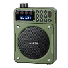 Amoi X03 Mini cyfrowe radio FM Bezprzewodowy głośnik bluetooth z pokrętłem Podwójne głośniki magnetyczne 1200 mAh Obsługa baterii Karta TF Dysk USB 3,5 mm Przewodowe odtwarzanie Przenośne głośniki