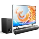 Hiwill D21 180W Dolby 2.1 Surround Sound System bluetooth Soundbar with 5.25'' Subwoofer Deep Bass Adjustable Bass&Treble 3EQ Modes Support ARC OPT AUX Wired Playback Desktop Soundbar Home Theater
