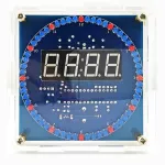 DIY Rotating LED Clock Kit 5V USB Digital Time Display Temperature Alarm Memory Function Automatic Brightness Adjustment Week Year Date Settings