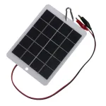 3W 5V Solar Charging Panel A Grade Polycrystalline Silicon 18.8% High Efficiency USB Output Tiger Clip Portable DIY Solar Charger Board 3.7V-5V Battery Rechargeable