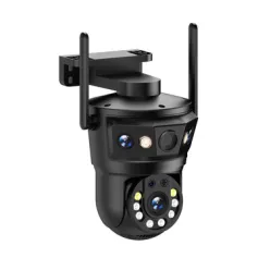 6MP Three-Lens Wireless WIFI IP Camera 360° Panoramic View 1080p Night Vision IP66 Waterproof Mobile App Controlled WiFi Surveillance Camera EU Plug