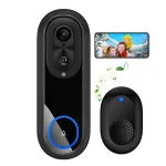 W5 2.4G/5G Tuya WiFi Video Doorbell HD 1080P Camera Wireless Smart Intercom Camera Night Vision Two-way Talk IP65 Waterproof 9000mAh Battery Visual Doorbell