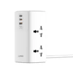 LDNIO 7 in 1 2500W Tower Extension Power Socket 70W Charging Station USB Power Strip with 4 Outlets and 2USB-C+USB-A Port Extension Cord