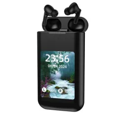 A98BOX 3-in-1 TWS bluetooth Earbuds Charging Power Bank Earphone with 2.8-inch HD Screen 13mm Moving Coil ENC Noise Cancelling 8000mAh Battery Multimedia Player Portable Earbuds Built-in Flashlight
