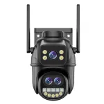 Guudgo 4K HD WiFi IP Camera 8MP Three Lens 5X Zoom Outdoor Security Camera Night Vision Motion Detection 2-way Audio IP66 Waterproof Wireless PTZ Surveillance Cameras