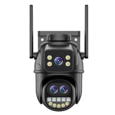 Guudgo 4K HD WiFi IP Camera 8MP Three Lens 5X Zoom Outdoor Security Camera Night Vision Motion Detection 2-way Audio IP66 Waterproof Wireless PTZ Surveillance Cameras