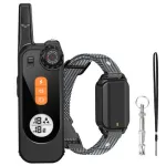 KT06 Electric Dog Training Collar with Remote Control Vibrator Pet Dog Bark Stop Shock Collar Beep Built-in Flashlight IPX7 Waterproof 2000FT Range USB Charging for All Sizes Dog Training Controller