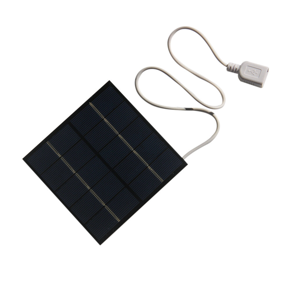 1.2W 5V Polycrystalline Solar Panel Charger 100x100mm Portable Outdoor USB Phone Power Bank Emergency Charger 3.7V Battery Rechargeable