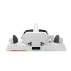 KJH KJH-OQ3S-001 for Meta Quest 3S VR Helmet Controller and Dual Gamepad Charger Dock Wireless VR Charging Stand