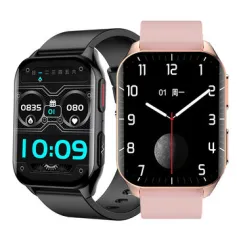 M3 1.95-inch HD Screen ECG AI Voice Assistant bluetooth Call Heart Rate Blood Pressure Blood Oxygen Blood Glucose Monitor Sleep Monitoring Body Composition Analysis Uric Acid Lipids Detection Met HRV Function Multi-sport Modes IP67 Waterproof Smart Watch