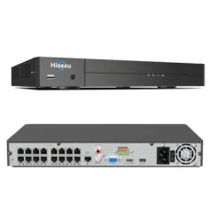 Hiseeu 16 قناة 4K PoE NVR دعم 4K 2K 8MP 5MP 3MP 1080P PoE الكاميرا مع إنذار الحركة 24/7 تسجيل التشغيل الذكي مسجل فيديو شبكة الوصول عن بعد مجانا
