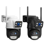 Hiseeu WS419B WS419QB 9MP WIFI IP Camera Three Lens & Dual Screen With 8X Zoom PTZ Camera Ai Auto Tracking Security Video Surveillance Camera