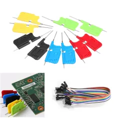 10pcs SDK08 Test Clips with Dupont Cable 40V SMD Gripper IC Test Hook Clips Electric Testing Ultra Small Clip Test Clamp