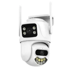 3K 6MP Dual Lens Outdoors WiFi Security Camera HD Night Vision Motion Detection Auto Tracking Waterproof Siren Alarm Push ICSEE APP Remote Viewing Surveillance Cameras