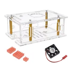 Orange Pi RV2 Acrylic Case Transparent Shell Cooling Fan Optional Copper Heatsinks Protective Box for Single Board Computer