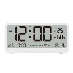 MK8001 LCD Digital Alarm Clock Night Light Electronic Clock Temperature Humidity Calendar Week Display Intelligent Bedroom Clocks