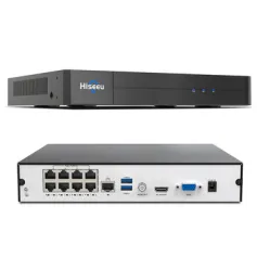 Hiseeu YNVR-P-8 8 Port 4K PoE Network Video Recorder NVR Support 4K 2K 8MP 5MP 3MP 1080P PoE Camera with Motion Alarm 24/7 Recording Smart Playback Free Remote Access Extendable to 16 Channels