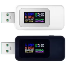 KEWEISI USB Tester Digital Voltmeter Ammeter 0.96 Inch IPS Screen 4-30V 0-5A QC3.0 PD Fast Charging Protocol Power Capacity Meter