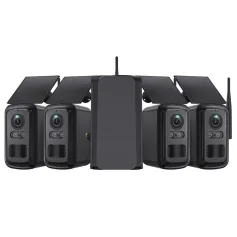 SECTEC Solar WiFi Camera 2/4 Cameras Kit 3MP PIR Motion Detect Two Way Audio Night Vision IP66 Waterproof Wireless Outdoor Security Cameras
