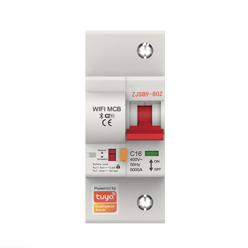 1P-4P 10A-80A Tuya WiFi Smart Circuit Breaker Wireless APP Remote Control Schedule Setting Automatic Intelligent Interruptor Work with Alexa Google Assistant