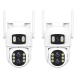 2Pcs ESCAM QF500 10X Dual Lens 5MP+5MP WiFi IP Camera Night Vision Pan/Tilt Humanoid Detection Waterproof Two Way Audio Cloud Storage