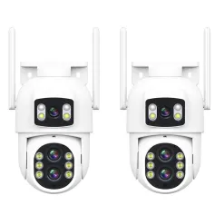 2Pcs ESCAM QF500 10X Dual Lens 5MP+5MP WiFi IP Camera Night Vision Pan/Tilt Humanoid Detection Waterproof Two Way Audio Cloud Storage