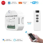 Tuya WiFi Smart RF433 Blind Shutter Curtain Switch with Remote APP Timing Function Voice Control with Alexa Google Assistant
